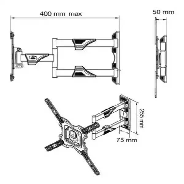 Soporte A Pared Para Tv De 32" - 55" Con Inclinacion De 10° Nb-p4