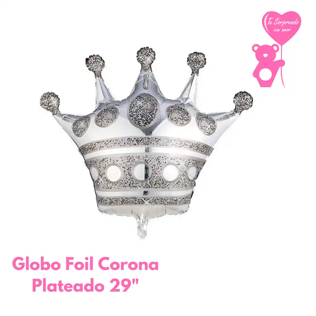 Globo Foil Corona Plateado 29"