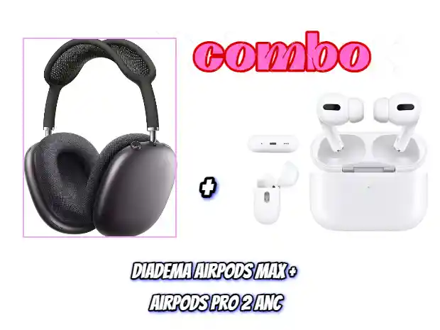 Diadema Airpods Max Negro 1.1 + Airpods Pro 2 1.1 Anc Inalámbricos: Eleva Tu Experiencia Auditiva A Otro Nivel.