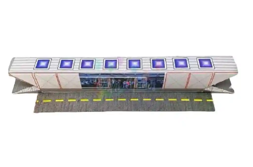 Estacion De Transmilenio En Carton Para Maqueta X6 Unidades