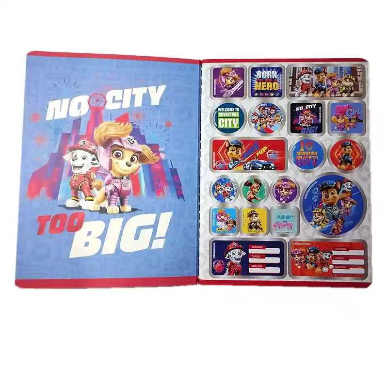 Cuaderno Cosido 100 Hojas Ferrocarril Paw Patrol Femenino