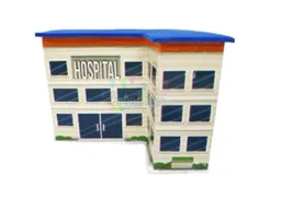 Hospital De Carton Para Maqueta Paquete X6 Unidades