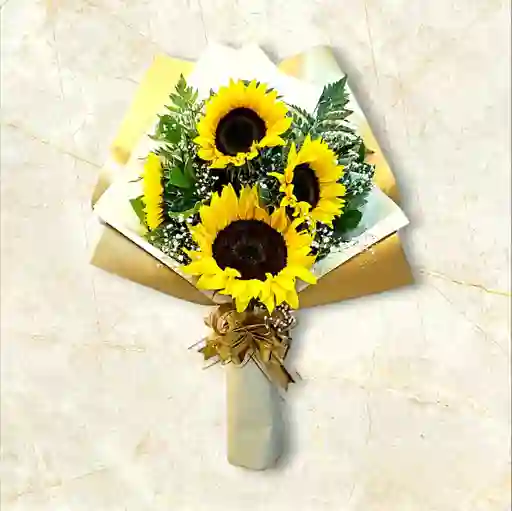 Bouquet De Girasoles Diseño Gold