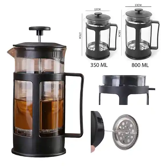 Cafetera Prensa Francesa 800ml En Vidrio Borosilicato Y Inox