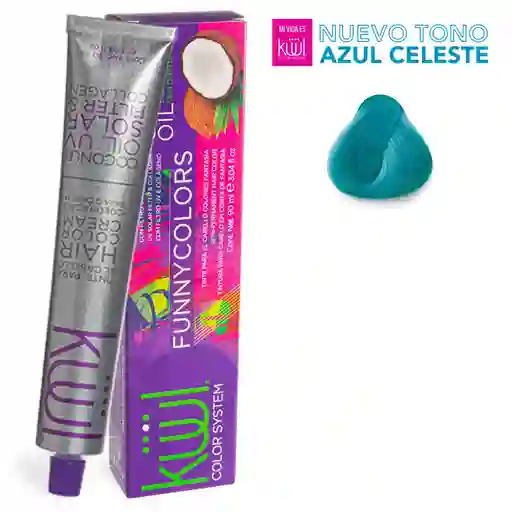 Tinte Para El Cabello Kuul Funny Colors Fantasia Azul Celeste 90ml