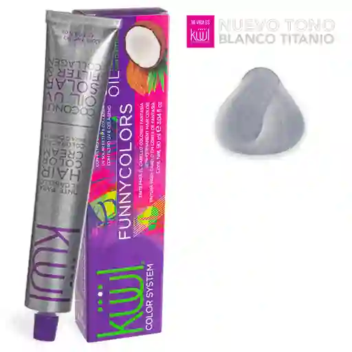 Tinte Para El Cabello Kuul Funny Colors Fantasia Blanco Titanio 90ml