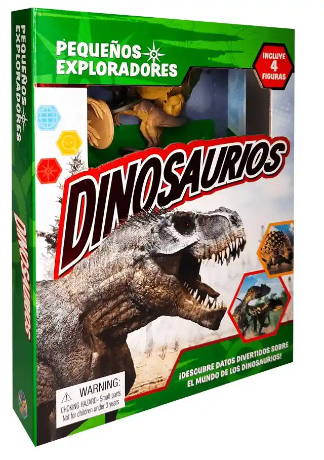 Libro Infantil Cuento Dinosaurios Con 4 Figuras Niños