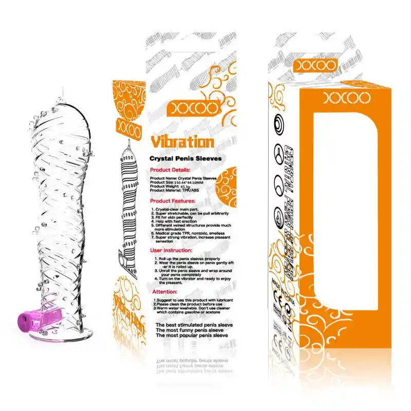 Funda Retardante Pene Vibrador Eyaculación Clítoris Textura