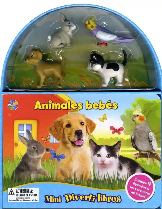 Libro Infantil Cuento Animales Bebès Con 4 Figuras Niños