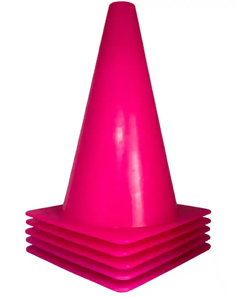 Set Por 5 Conos De Entrenamiento En Polietileno 15 Cm/ Fucsia