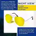 Lentes Visión Nocturna Night Oscuridad View Vista + Color De La Lente Amarillo Color Del Armazón Dorado Diseño Gota Mediana