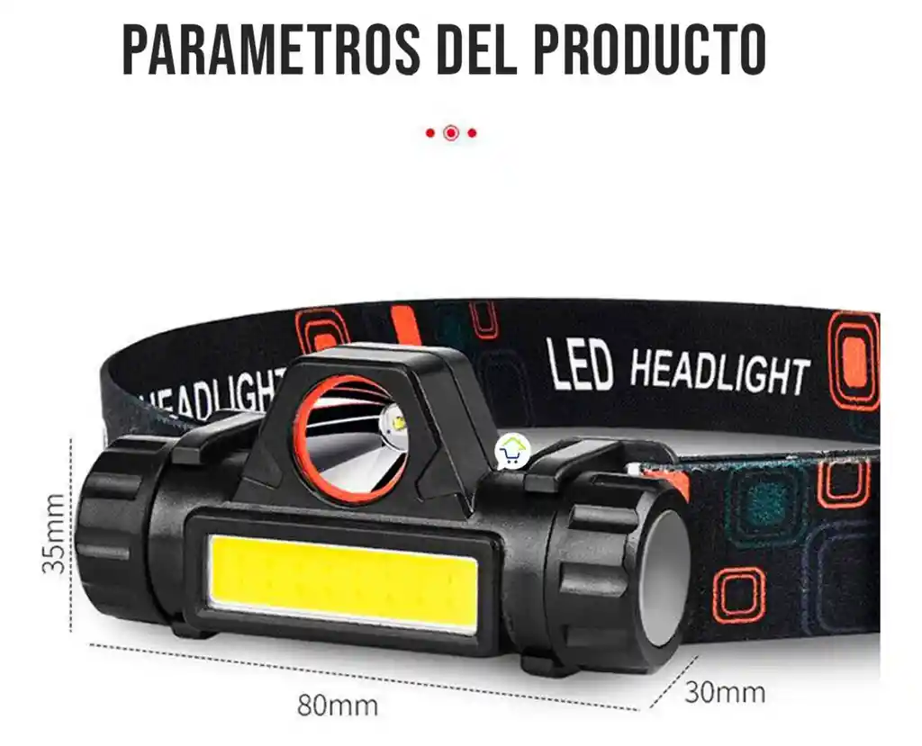 Linterna Minera Led Usb 2 Modos Faro Luz Manos Libres