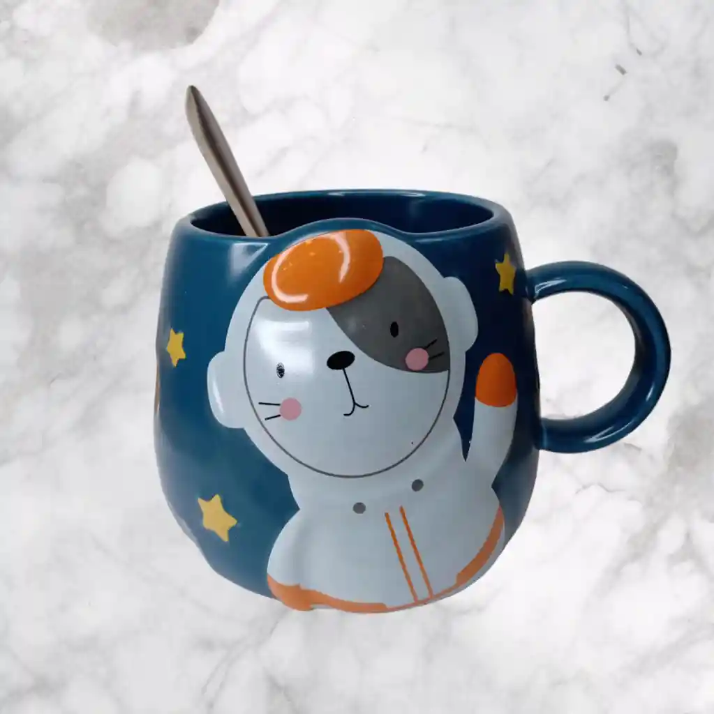 Mug En Ceramica Diseño Gato Astronauta