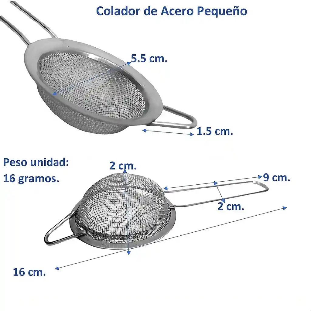 Mini Colador Acero Pack 12 Unidades Importado-diametro5.5 Cm