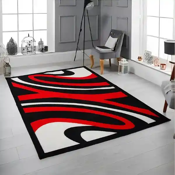 Tapete Moderno Rojo Antideslizante - Sala 120 X 170cms