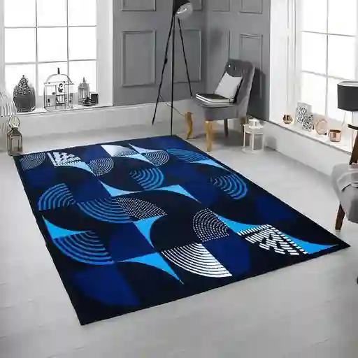 Tapete Moderno Azul Antideslizante - Sala 120 X 170cms