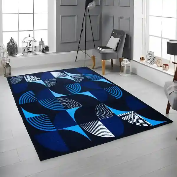 Tapete Moderno Azul Antideslizante - Sala 120 X 170cms