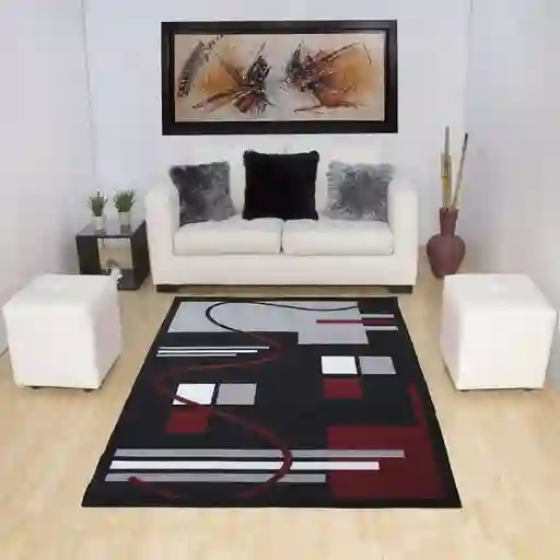 Tapete Alfombra Rojo Antideslizante - Sala 120 X 170cms