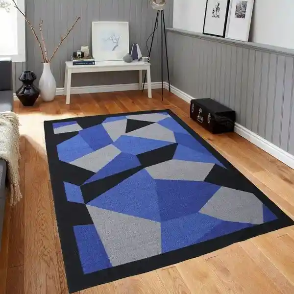 Tapete Alfombra Azul Antideslizante - Sala 120 X 170cms