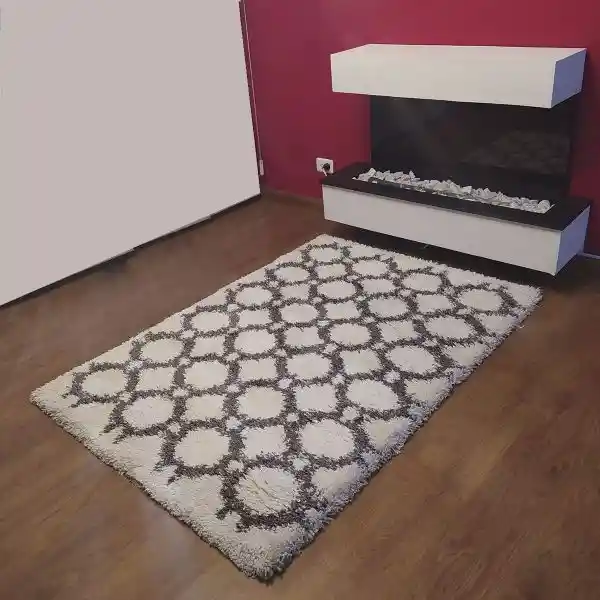 Tapete Alfombra Turquia Peludo Gris 120 X 170cms