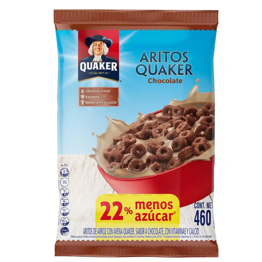 Quaker Cereal Aritos de Arroz Sabor Chocolate