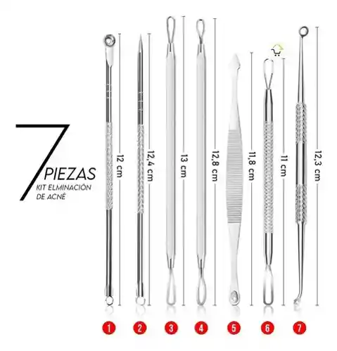 Extractor Removedor Espinillas Puntos Negros Acné Kit X7