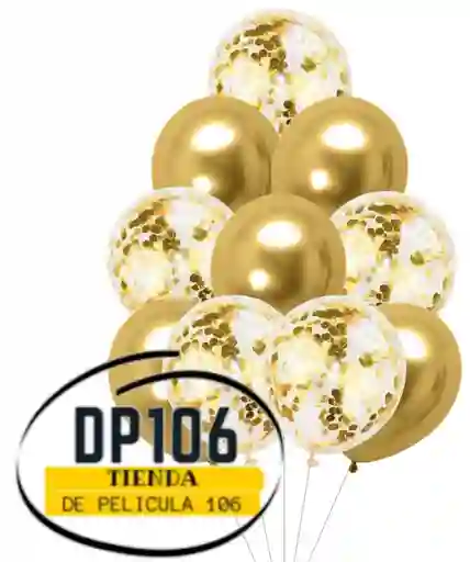 Globos De Decoracion Dorados X 10 Und