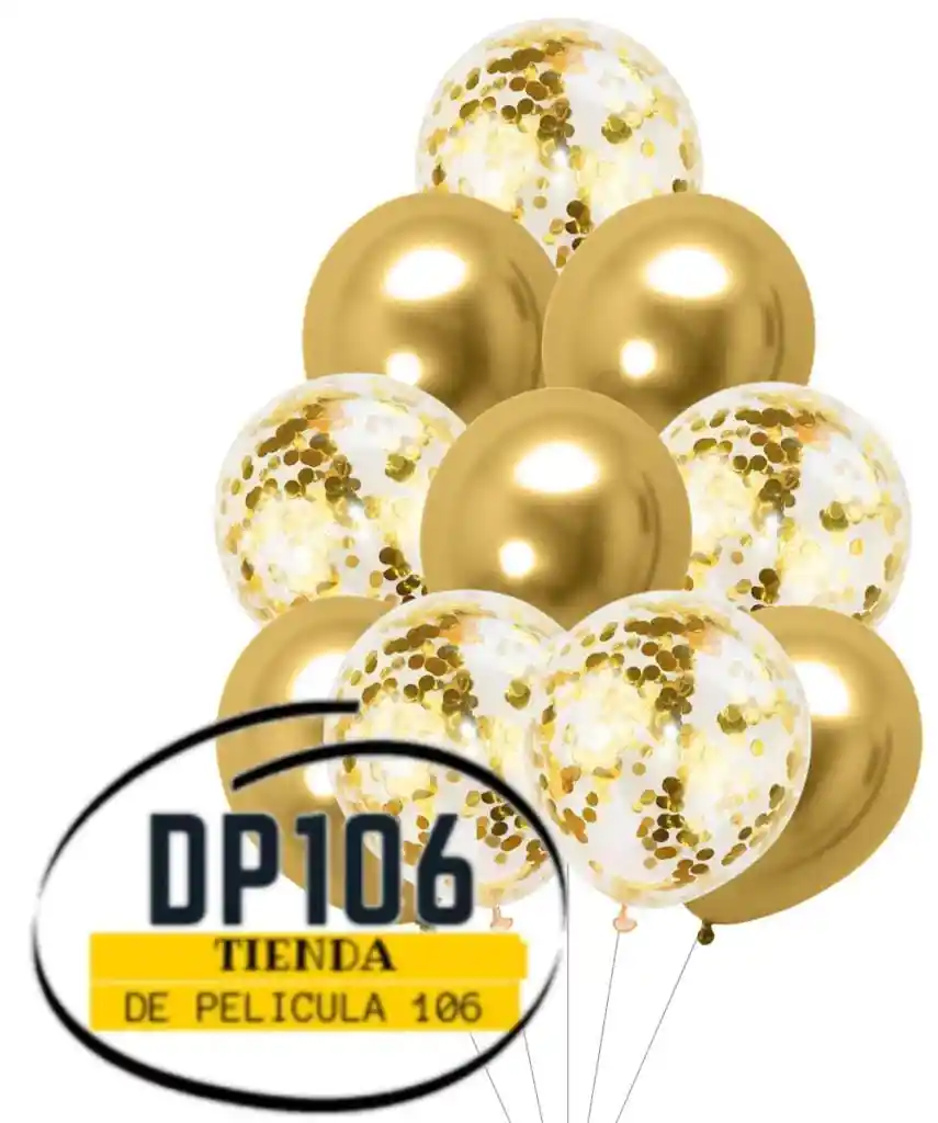 Globos De Decoracion Dorados X 10 Und