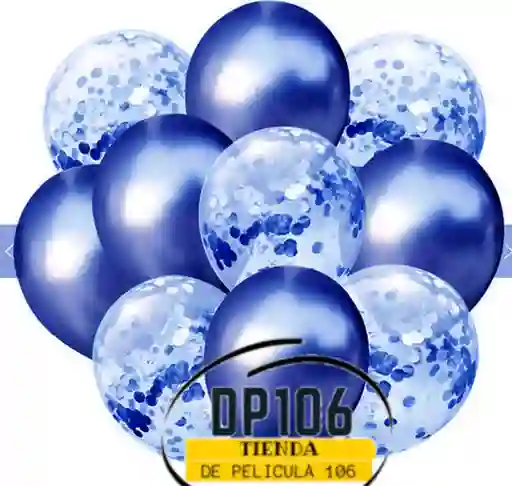 Globos De Decoracion Azul X 10 Und