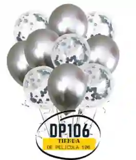 Globos De Decoracion Plata X 10 Und