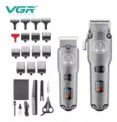 Combo Vgr 675 Maquina Peluquera + Patillera Inalambricas