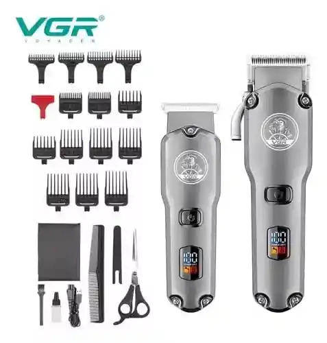 Combo Vgr 675 Maquina Peluquera + Patillera Inalambricas