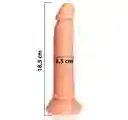 Masturbador Dildo Pene Realista 19cm Silicona Chupa Succion