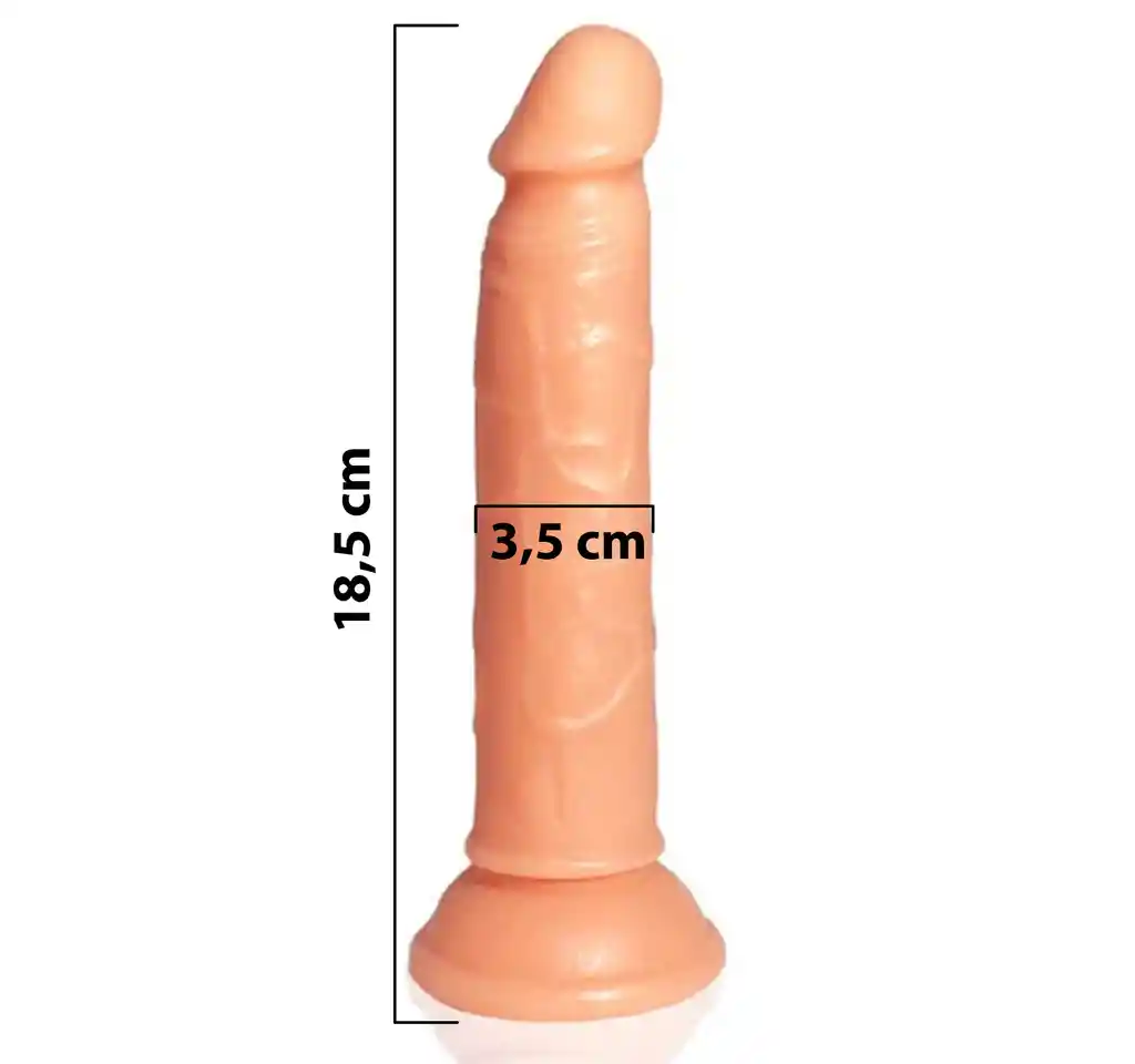 Masturbador Dildo Pene Realista 19cm Silicona Chupa Succion