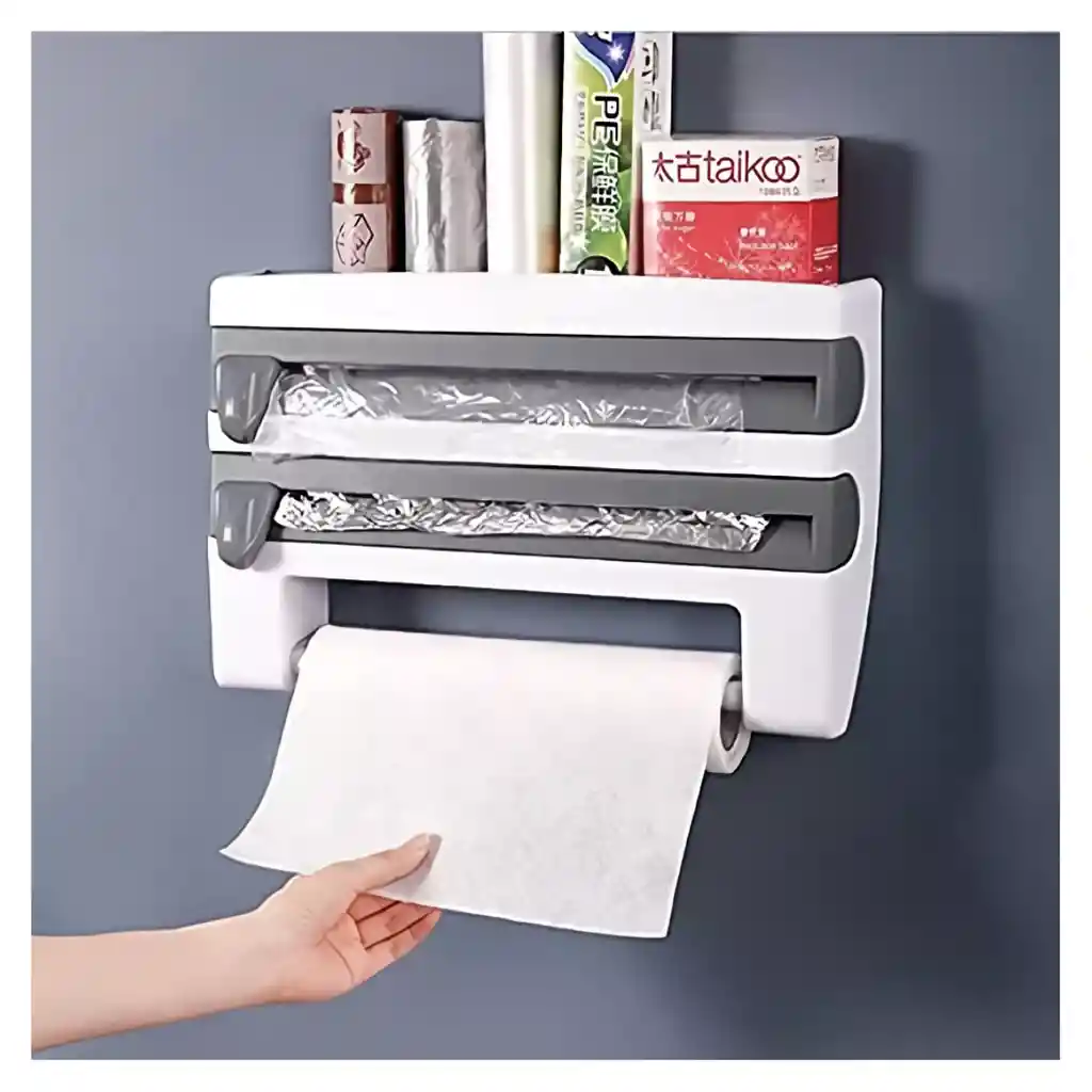 Dispensador Papel Cocina Cortador Soporte Organizador Pared