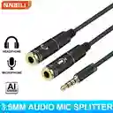 Adaptador Divisor De Auriculares Y Microfono Hembra 3.5mm