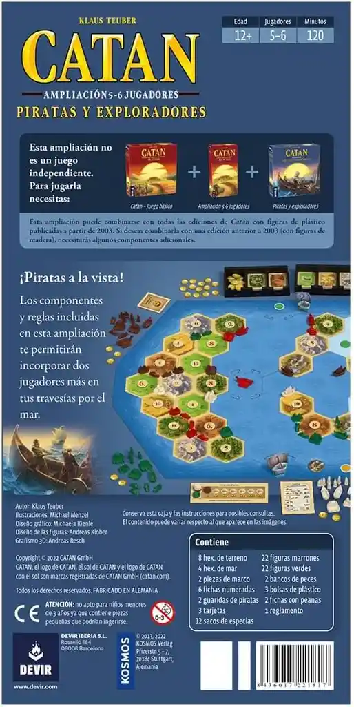 Juego De Mesa Catan Ampliación Piratas Y Exploradores Adulto