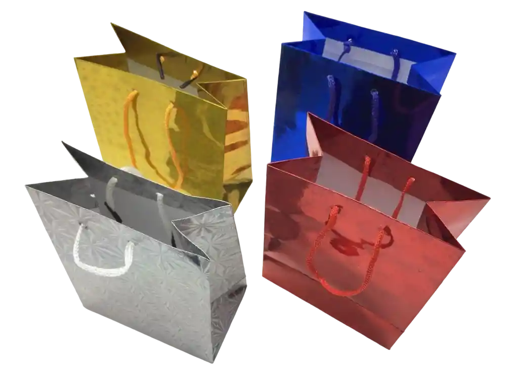 Bolsa De Regalo Metalizada Unicolor Jumbo 42 X 32