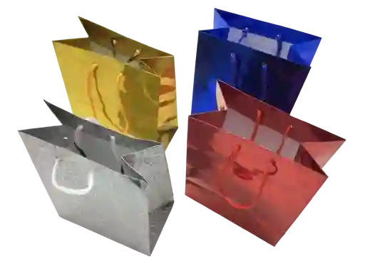 Bolsa De Regalo Metalizada Unicolor Grande 35 X 30 Cm