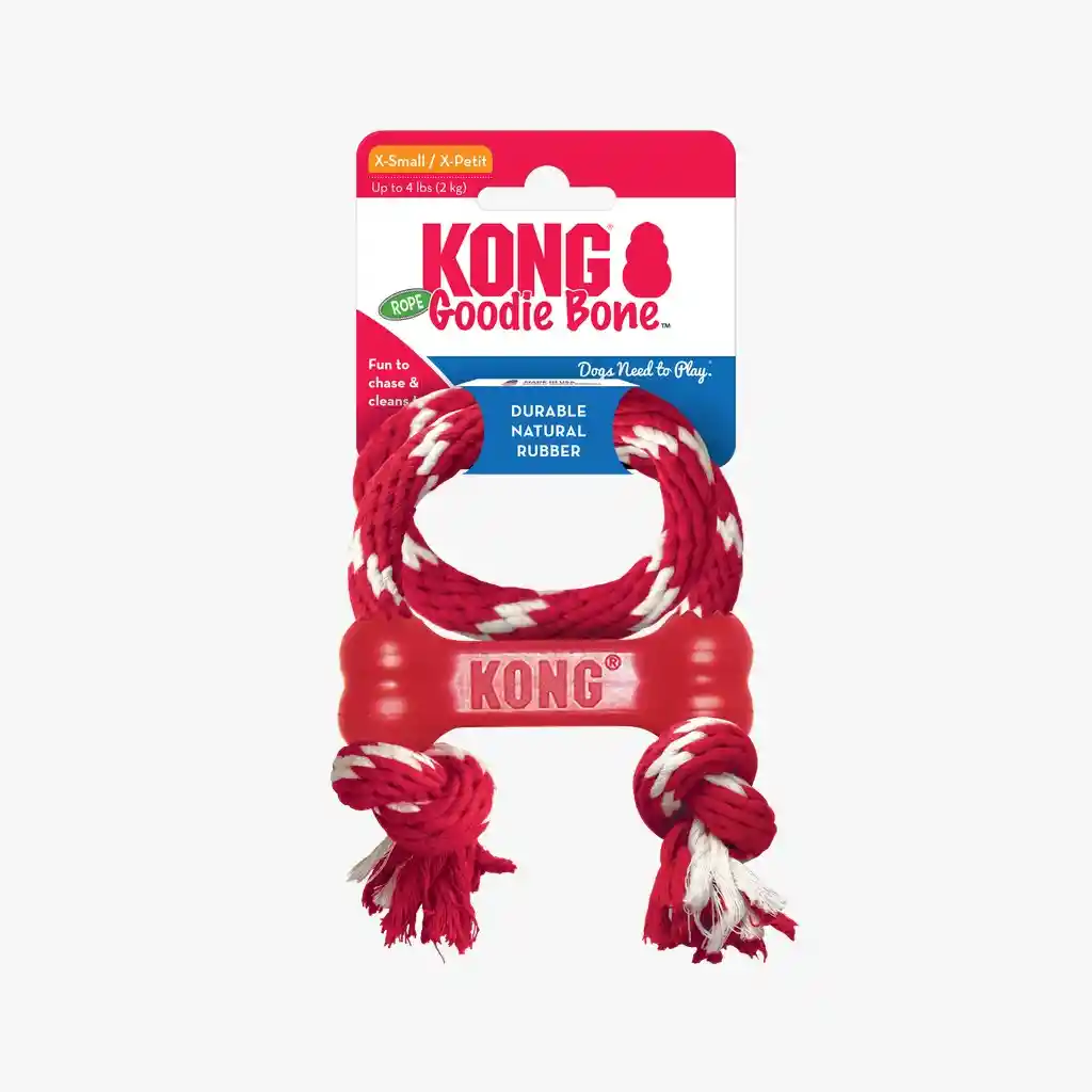 Kong Perro Caucho Classic Hueso Con Lazo Xsmall