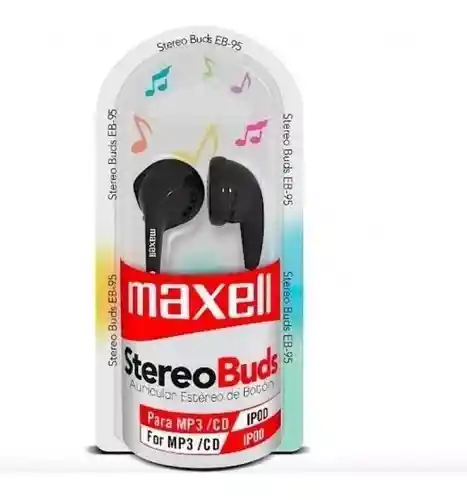 Audifono Auricular Maxell Eb - 95 Stereo Buds Boton 3.5 Sonido Claro