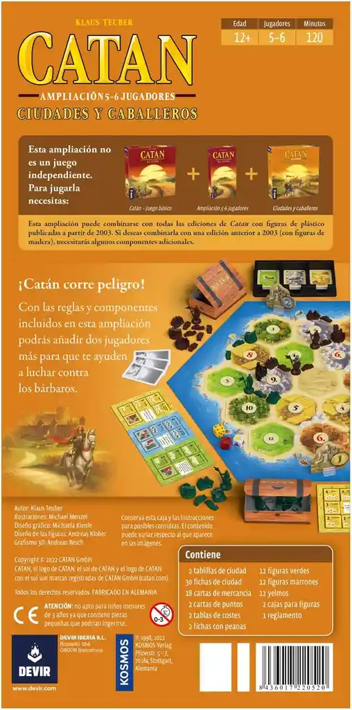 Juego De Mesa Catan Ampliación Ciudades Y Caballero Adultos