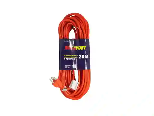 Extension Electrica Uso Rudo Multiple Naranja 20mt