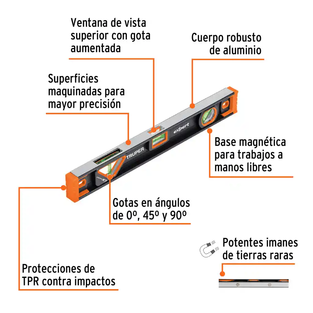 Nivel Profesional Magnético De 18"