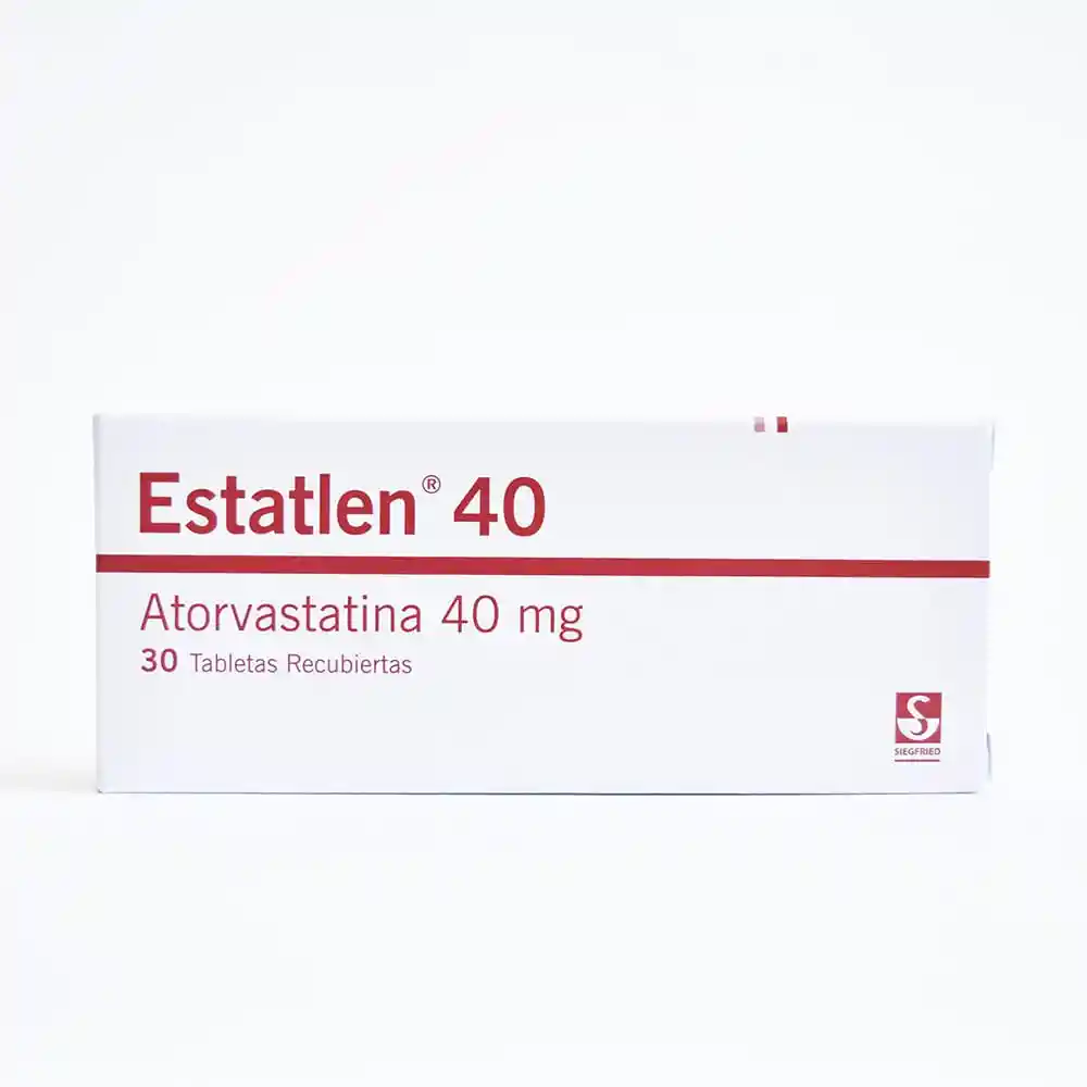 Estatlen 40 Mg Atorvastatina 40 Mg, 30 Tabletas Recubiertes