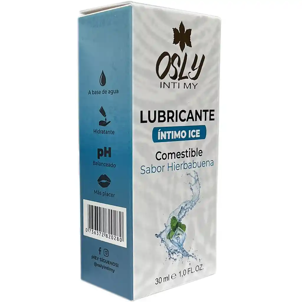 Lubricante Íntimo Frío Sabor Hierbabuena 30 Ml Osly Intimy