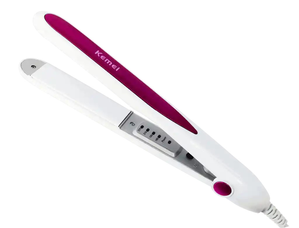 Plancha De Cabello Kemey Km-532 Blanco / Fucsia