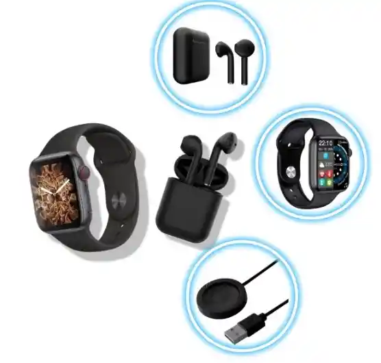 Reloj Inteligente T500 Plus Con 2 Pulsos+audifonos Bluetooth Inpods 12