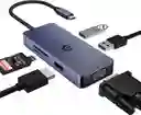 Adaptador Tipo C Usb A Hdmi Vga Micro Sd Multipuerto 6 En 1