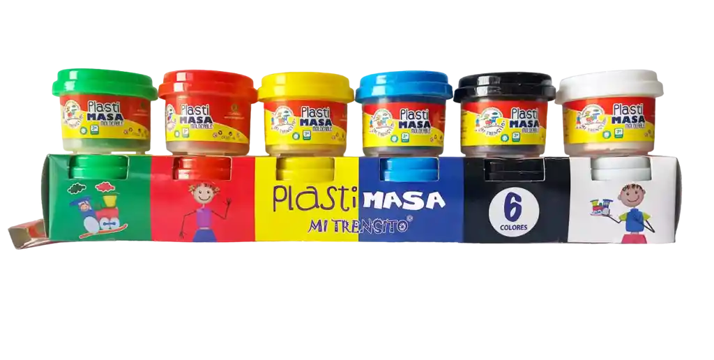 Masa Moldeable Similar A La Plastilina En Colores Surtidos Mi Trensito X 6 Und